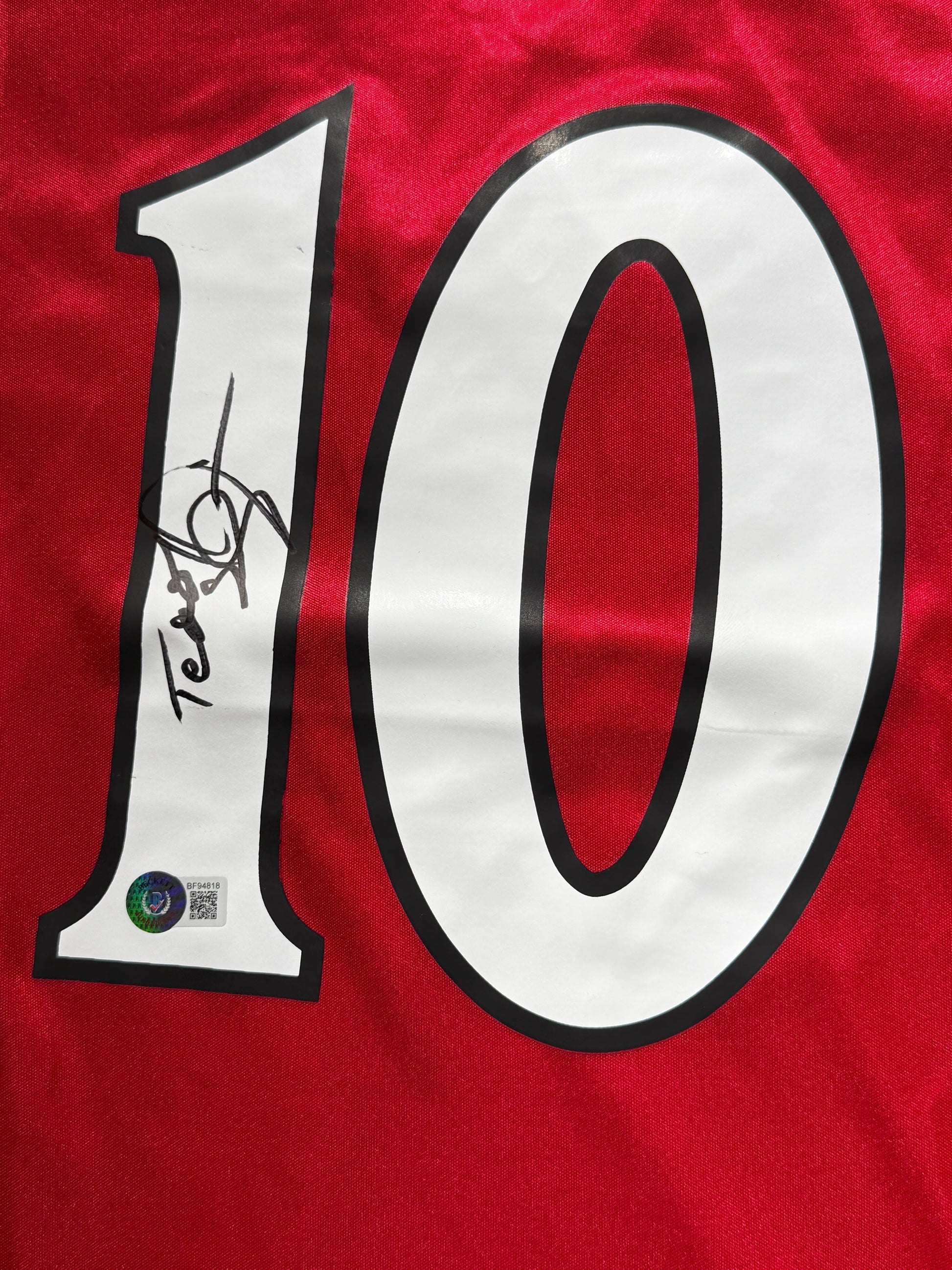 Maillot Finale Champions League 1999 Domicile signe par Teddy Sheringham Manchester United FC  Certifie par Beckett authentic-signatures