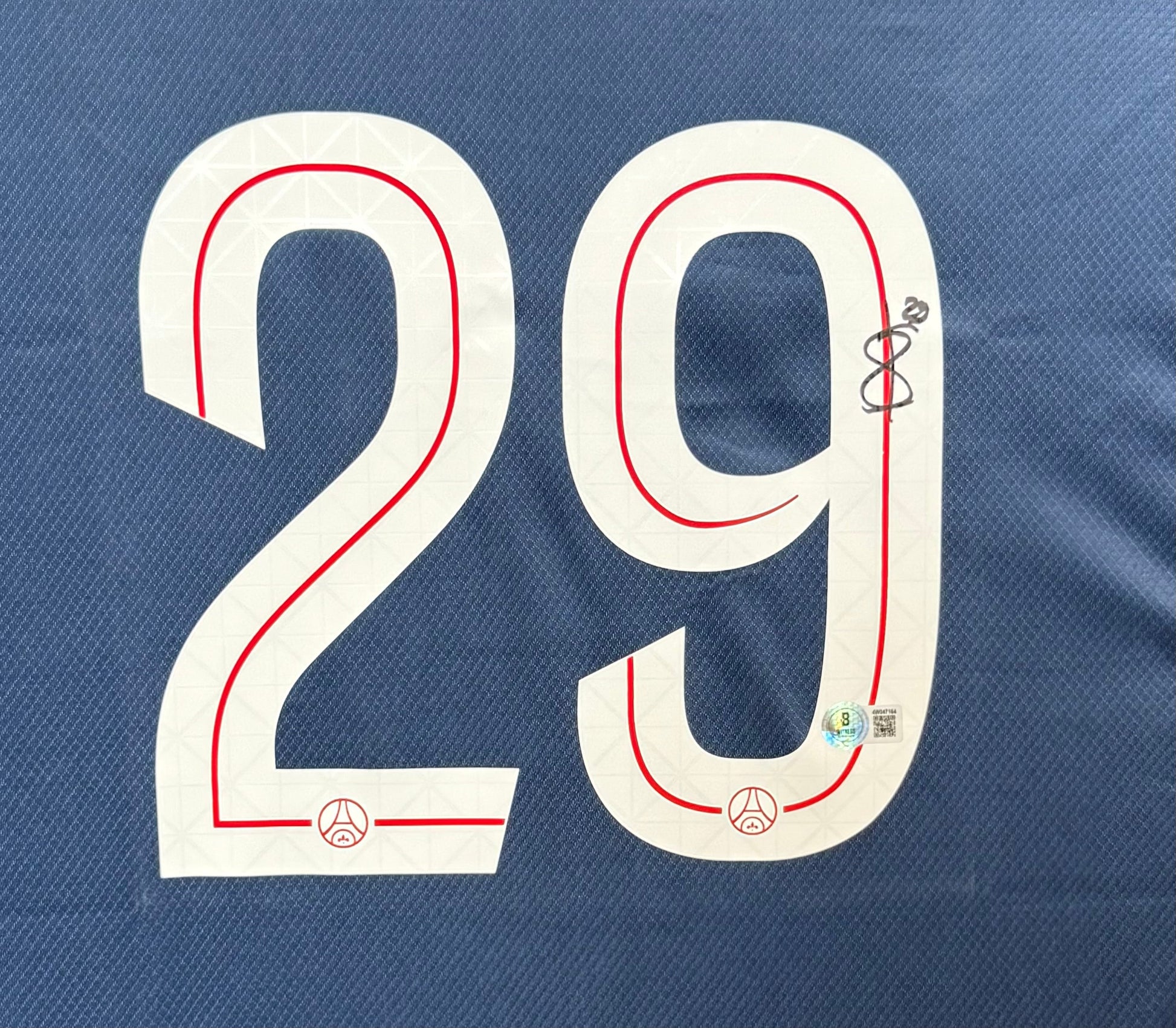 Maillot Domicile signe par Bradley BARCOLA Paris Saint Germain 2025-26 Certifié par Beckett authentic-signatures