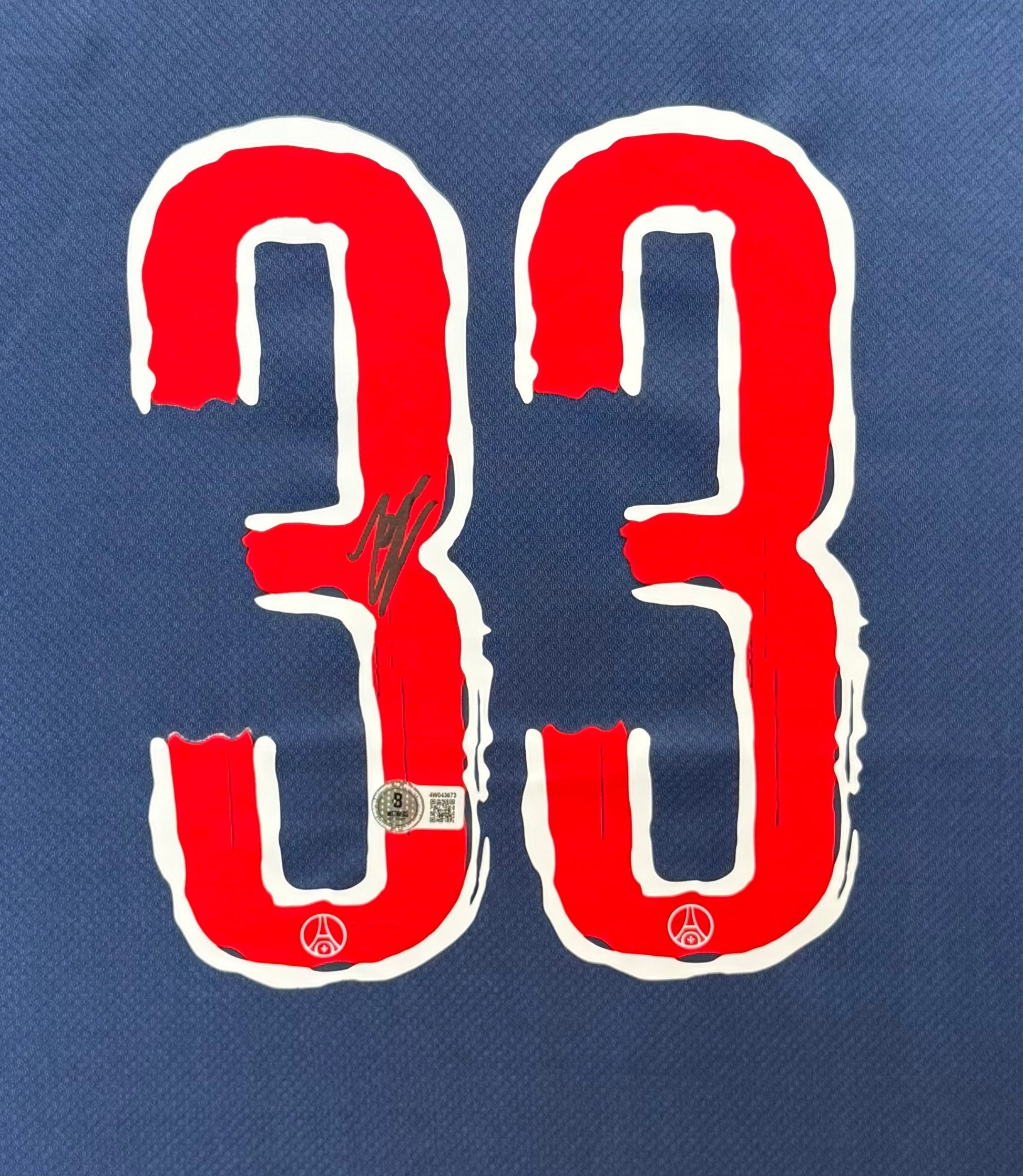 Maillot Domicile signe par ZAIRE-EMERY Paris Saint Germain 2024-25 Certifié par Beckett authentic-signatures