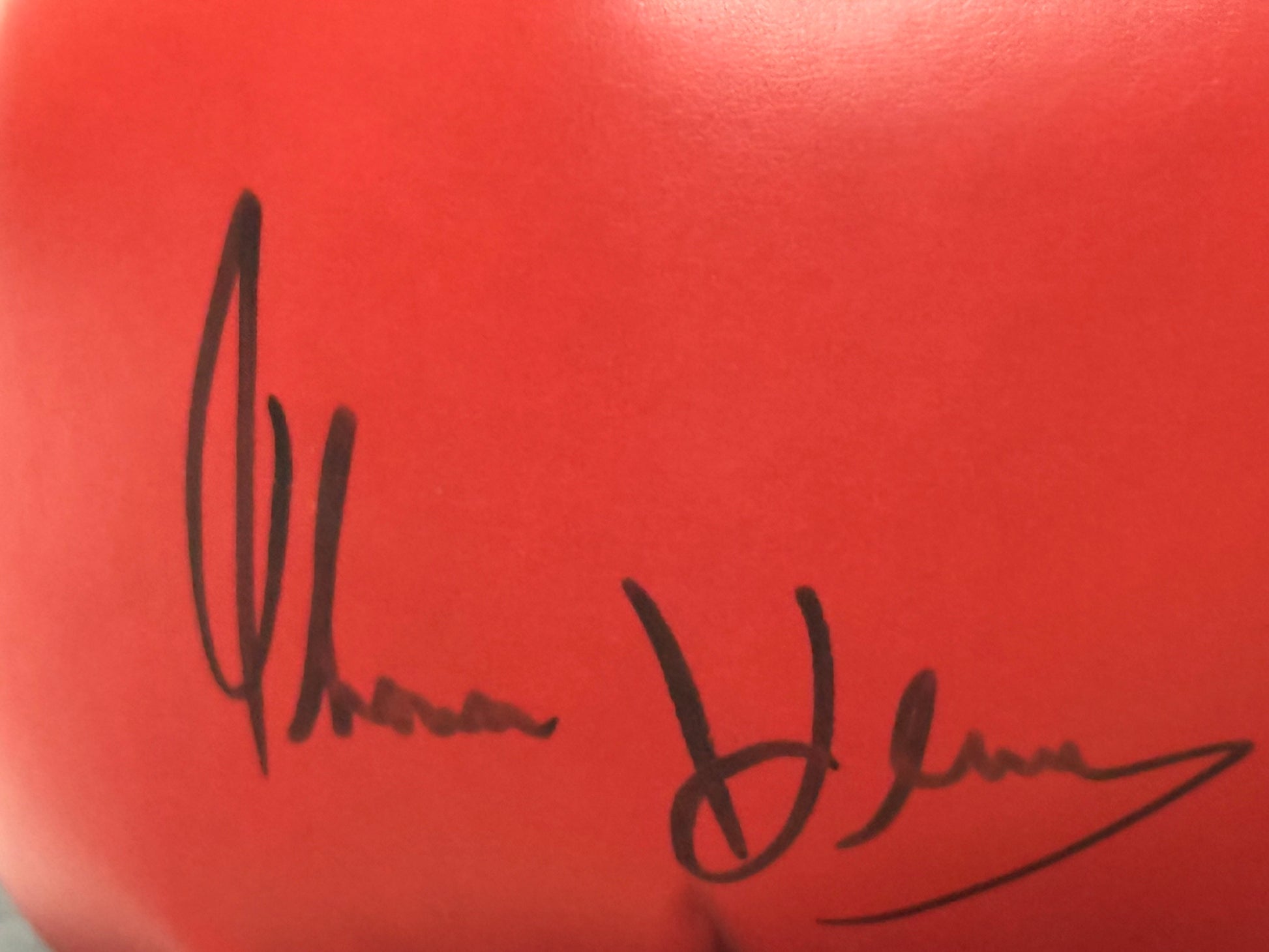 RARE Gant de Boxe Triple signature Thomas Hearns, Roberto Duran, Ray Sugar Leonard certifie par Beckett authentic-signatures