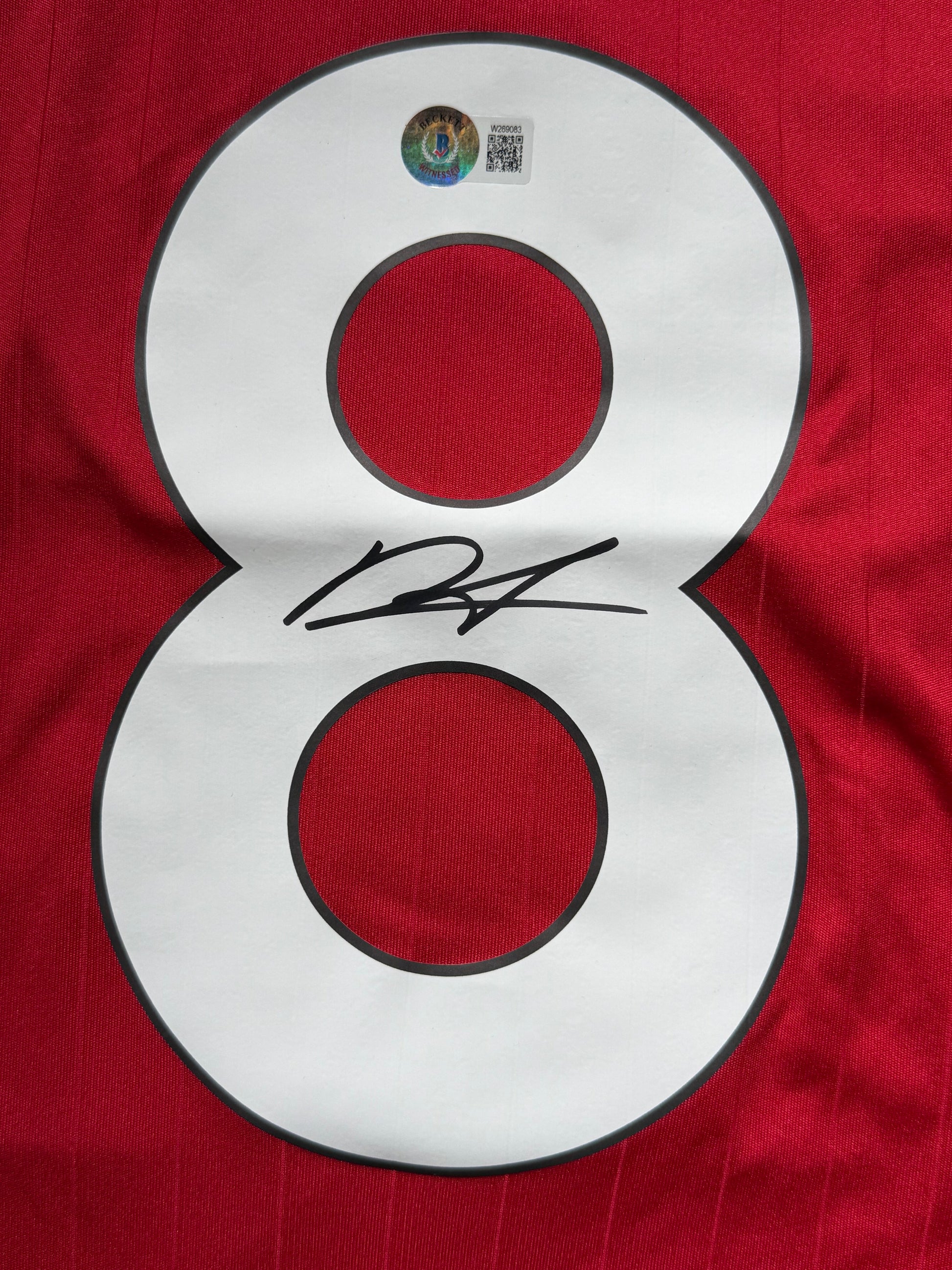 Maillot Domicile signe par Bruno Fernandes  Manchester United  FC 2023- 24 Certifie par Beckett authentic-signatures