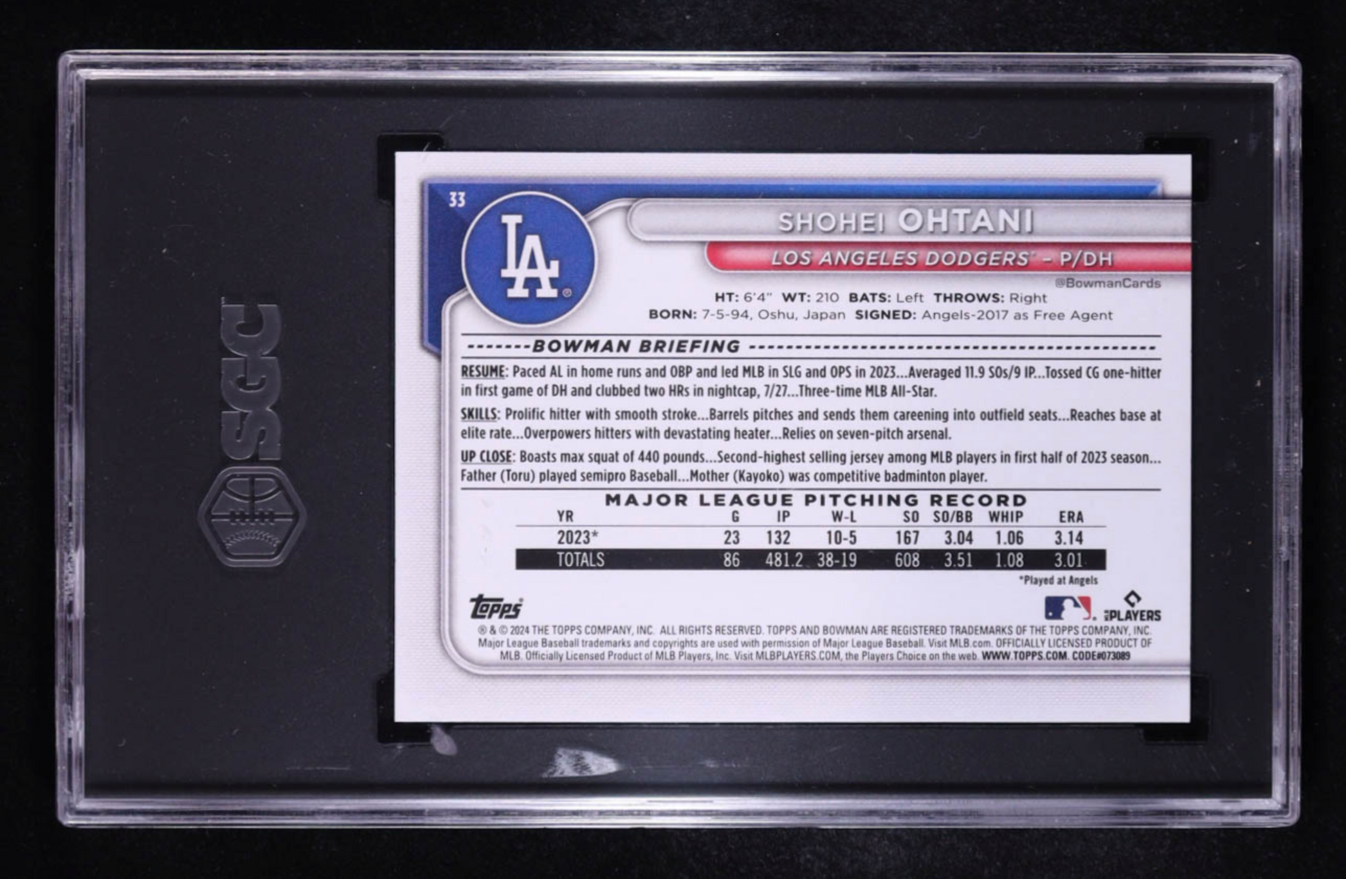 Shohei Ohtani 2024 Bowman #33 (SGC 10) authentic-signatures