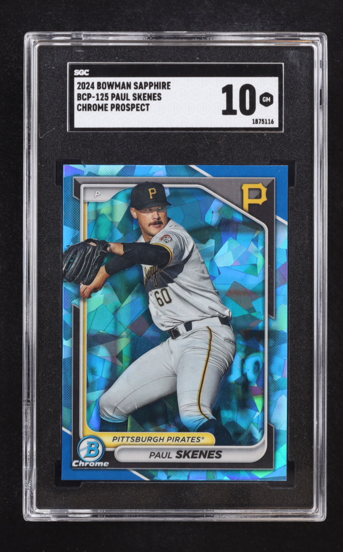 Paul Skenes 2024 Bowman Chrome Sapphire Prospects #BCP125 RC (SGC 10) authentic-signatures