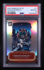 Saquon Barkley 2024 Donruss Optic Uptowns #17 (PSA 10) authentic-signatures