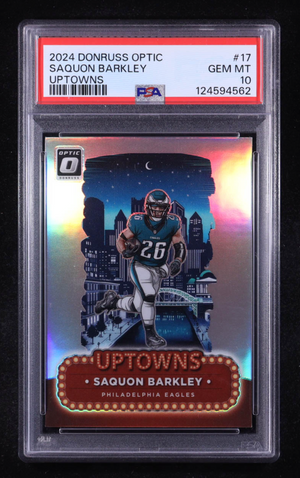 Saquon Barkley 2024 Donruss Optic Uptowns #17 (PSA 10) authentic-signatures