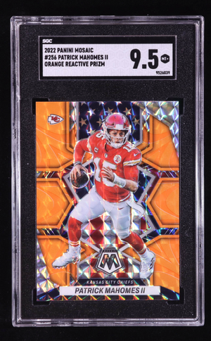 Patrick Mahomes II 2022 Panini Mosaic Orange Reactive Prizm #256 (SGC 9.5) authentic-signatures