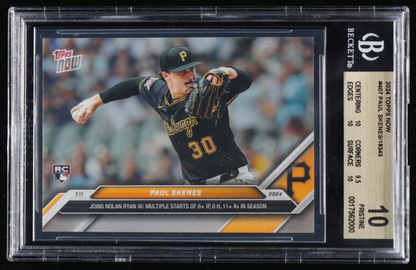 Paul Skenes 2024 Topps Now #407 RC (BGS Pristine 10) authentic-signatures