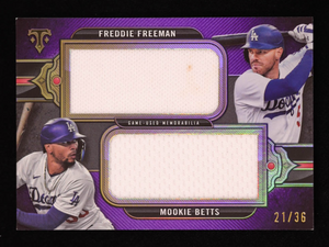 Freddie Freeman/Mookie Betts 2024 Topps Triple Threads Dual Jumbo Game-Used Relics #21/36 authentic-signatures