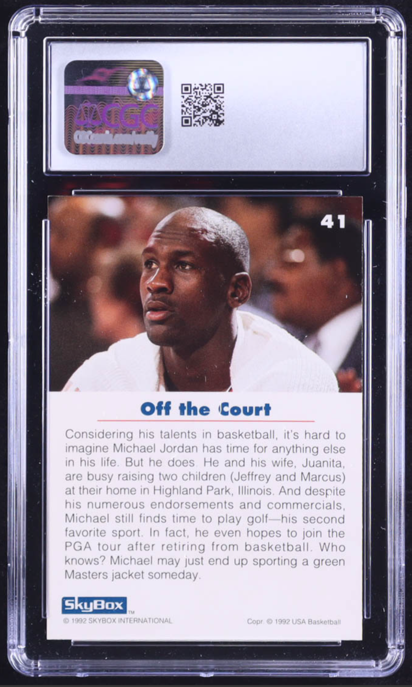 Michael Jordan 1992 SkyBox USA #41 (CGC 10) authentic-signatures