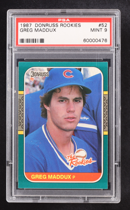 Greg Maddux 1987 Donruss Rookies #52 RC (PSA 9) authentic-signatures