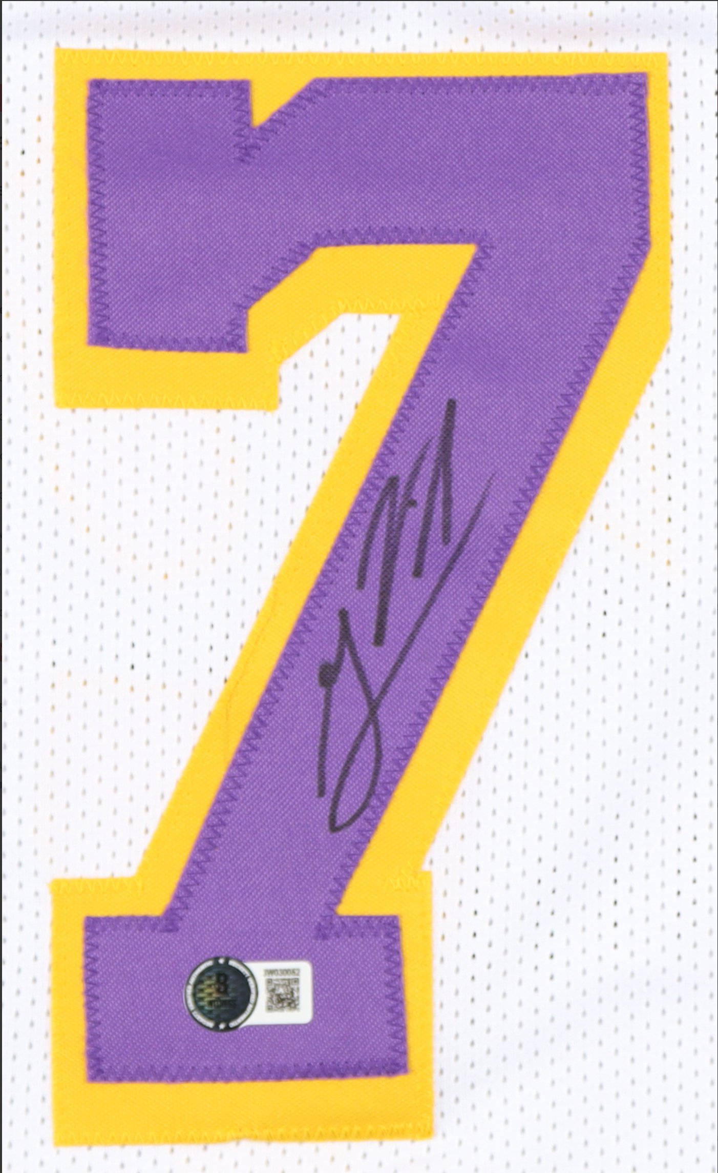 Maillot Custom Los Angeles Lakers signe par Gabe Vincent et certifie par Beckett authentic-signatures