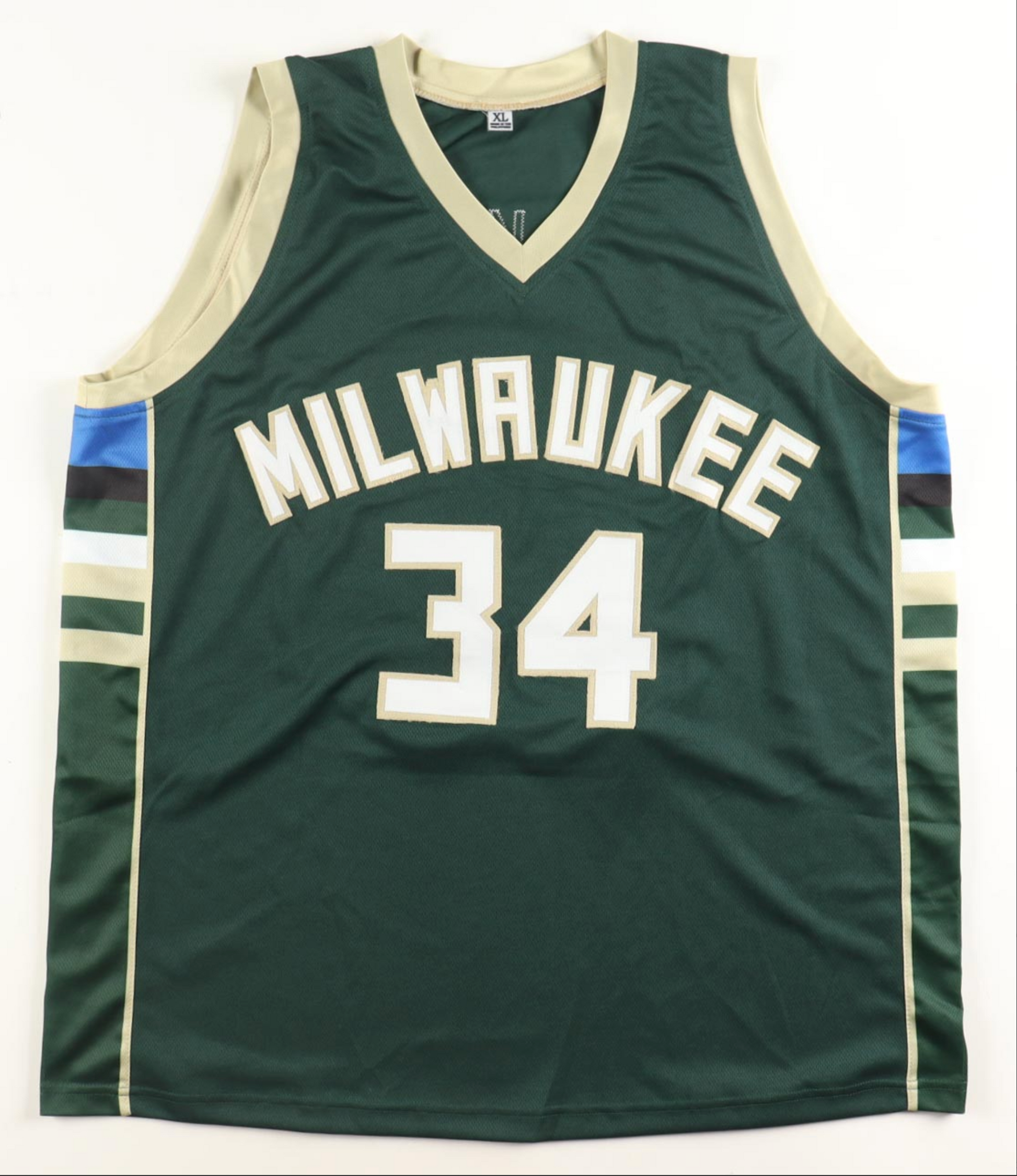 Maillot Custom Milwaukee Bucks signe par Giannis Antetokoumpo et certifie par Beckett authentic-signatures
