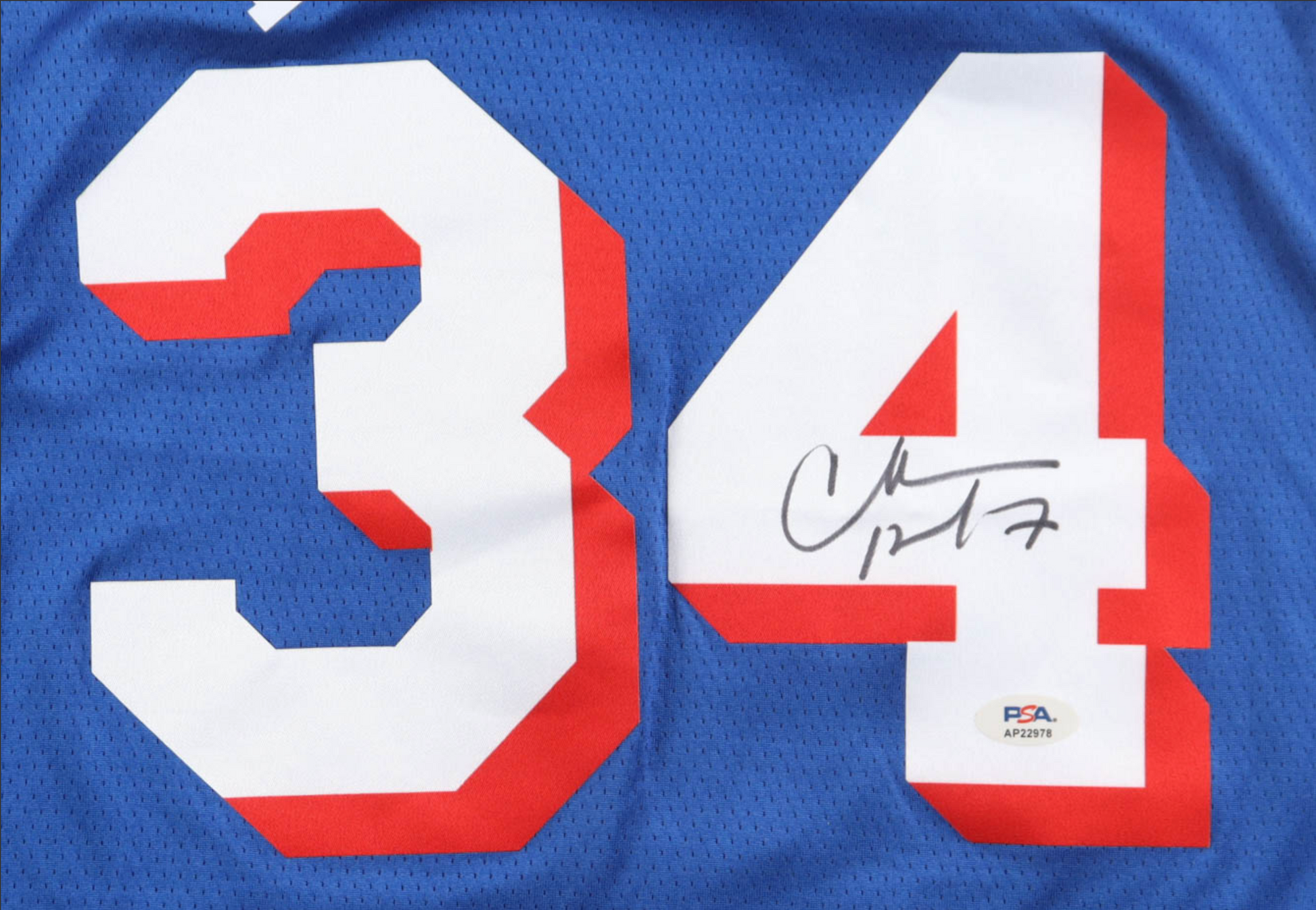 Maillot Authentique Domicile Philapelphia 76ers signe par Charles Barkey certifie par PSA authentic-signatures