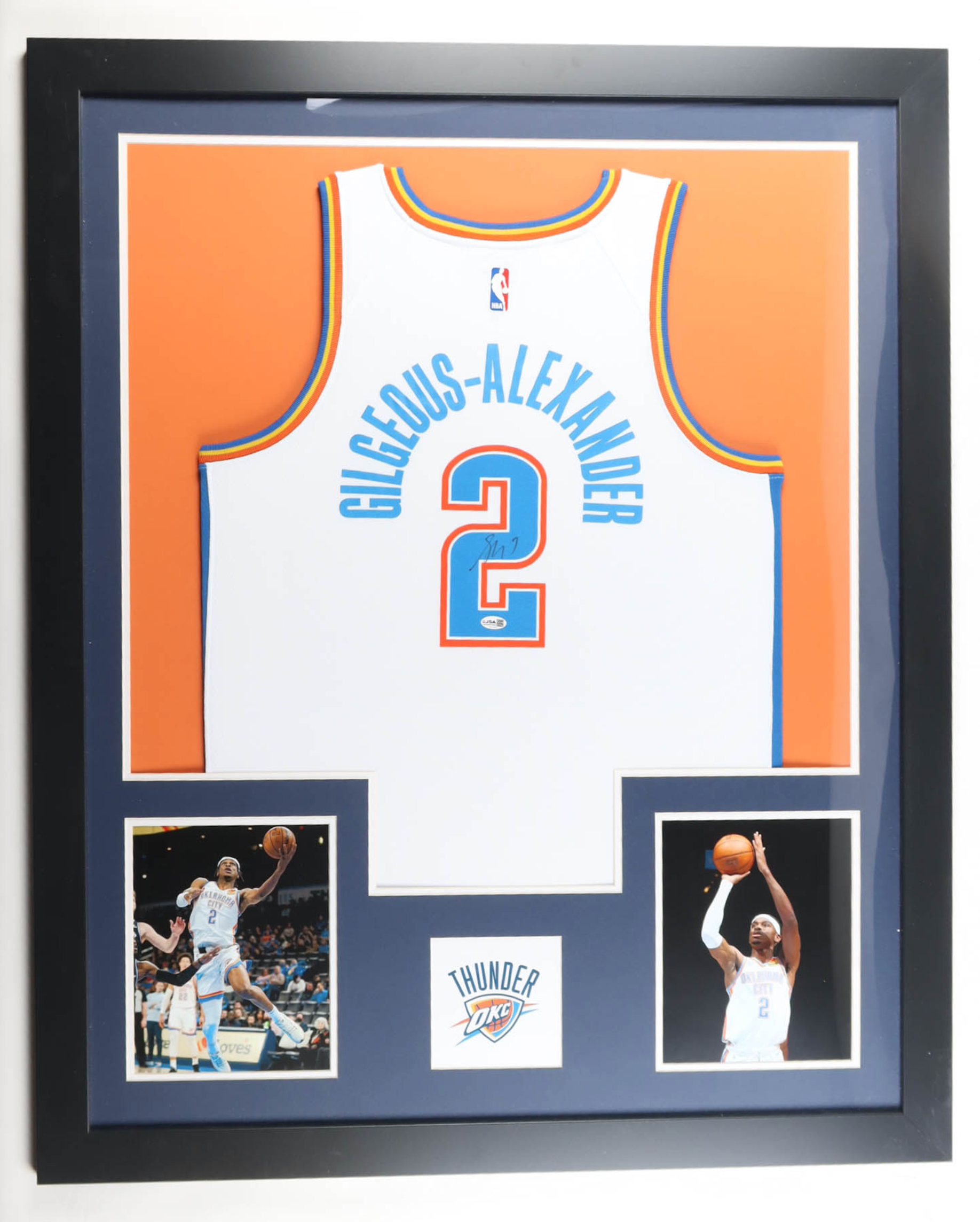Cadre Maillot Authentique OKC Thunder signe par Shai Gilgeous Alexander certifie par JSA authentic-signatures
