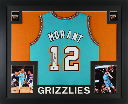 Cadre Maillot Authentique Memphis Grizzlies signe par Ja Morant certifie par Beckett authentic-signatures
