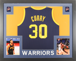 Cadre Maillot authentique des Golden State Warriors signe par Stephen Curry et certifie par JSA authentic-signatures