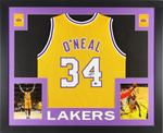 Cadre Maillot authentique des Los Angeles lakers signe par Shaquille O'Neal certifie par Beckett authentic-signatures