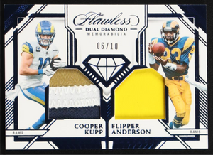 Cooper Kupp / Flipper Anderson 2023 Panini Flawless Dual Diamond Memorabilia Sapphire #14 #06/10 authentic-signatures