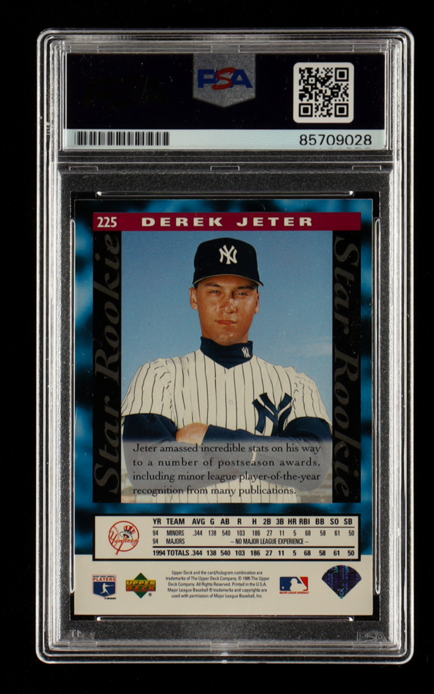 Derek Jeter Signed 1995 Upper Deck #225 RC (PSA | Auto 10) authentic-signatures