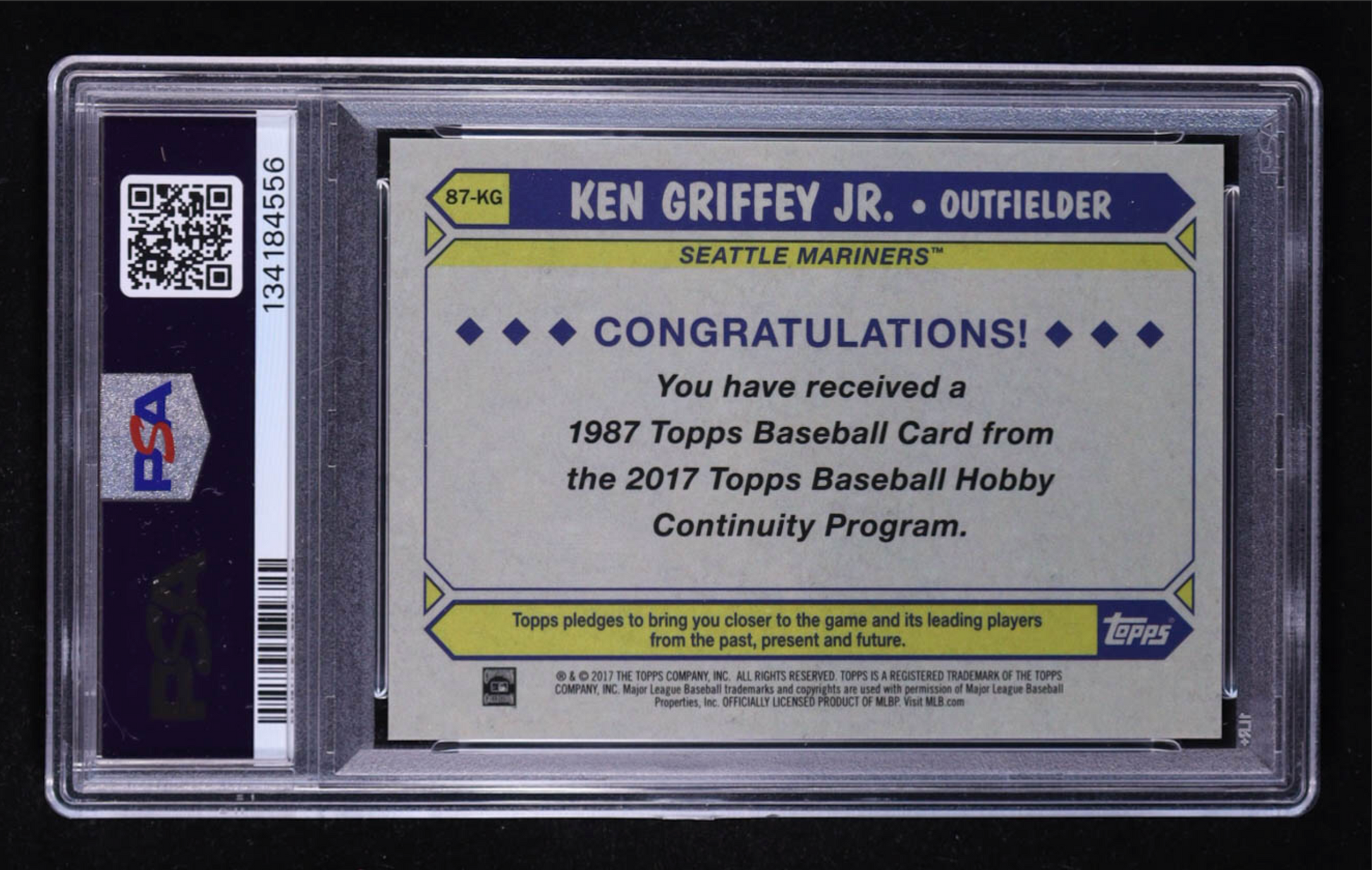 Ken Griffey Jr. 2017 Topps '87 Topps Silver Pack Chrome #87KG (PSA 10) authentic-signatures