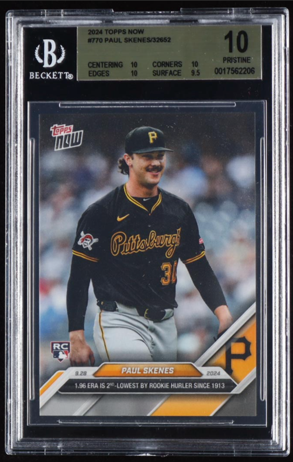 Paul Skenes 2024 Topps Now #770 RC (BGS 10) authentic-signatures