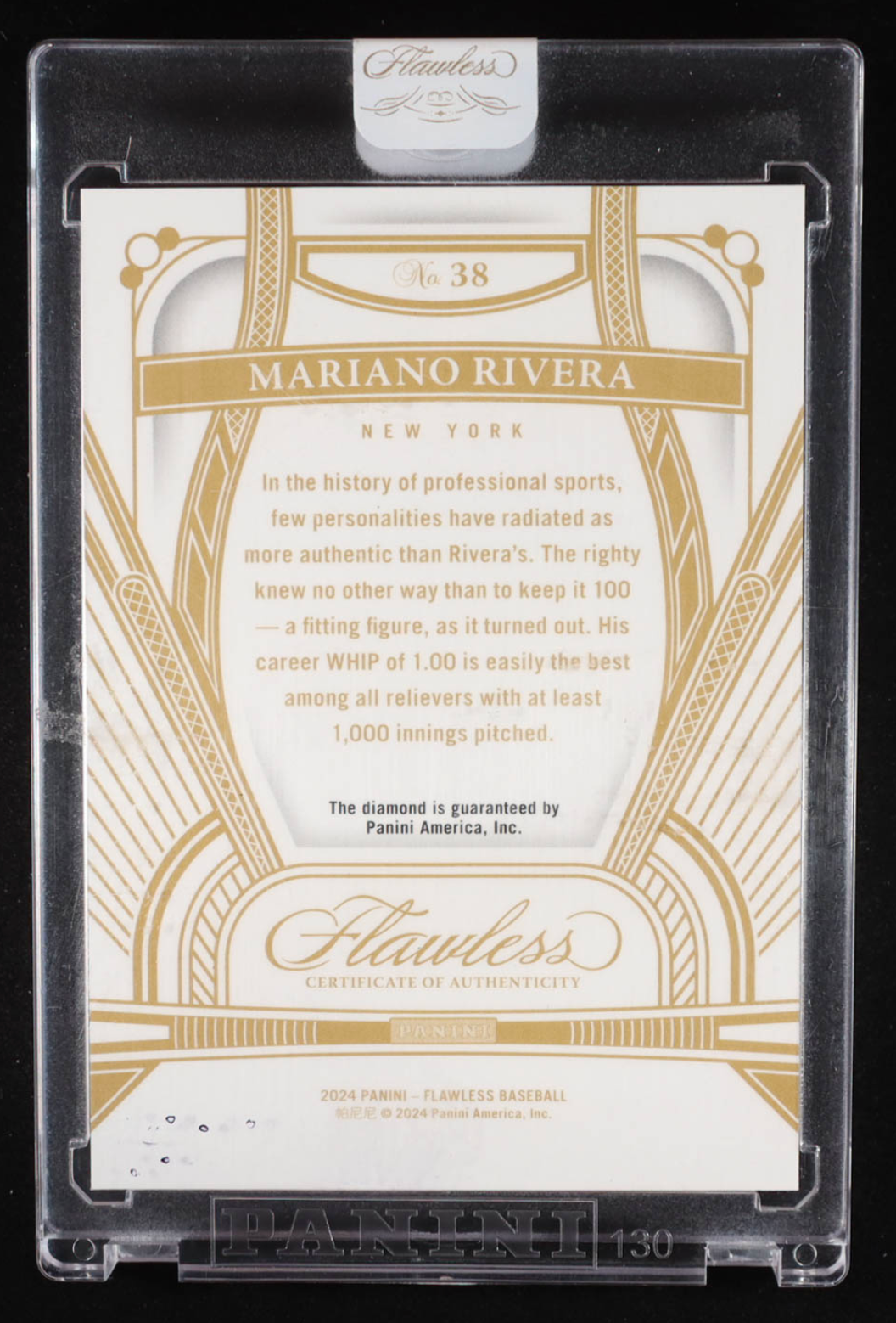 Mariano Rivera 2024 Panini Flawless Pink Diamond FOTL #38 #1/2 authentic-signatures