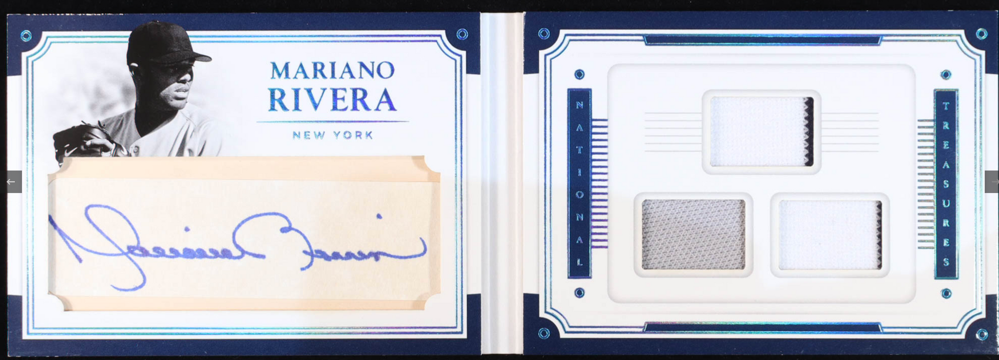 Mariano Rivera 2017 Panini National Treasures Legends Cuts Booklet Triple Materials #90 #09/15 authentic-signatures