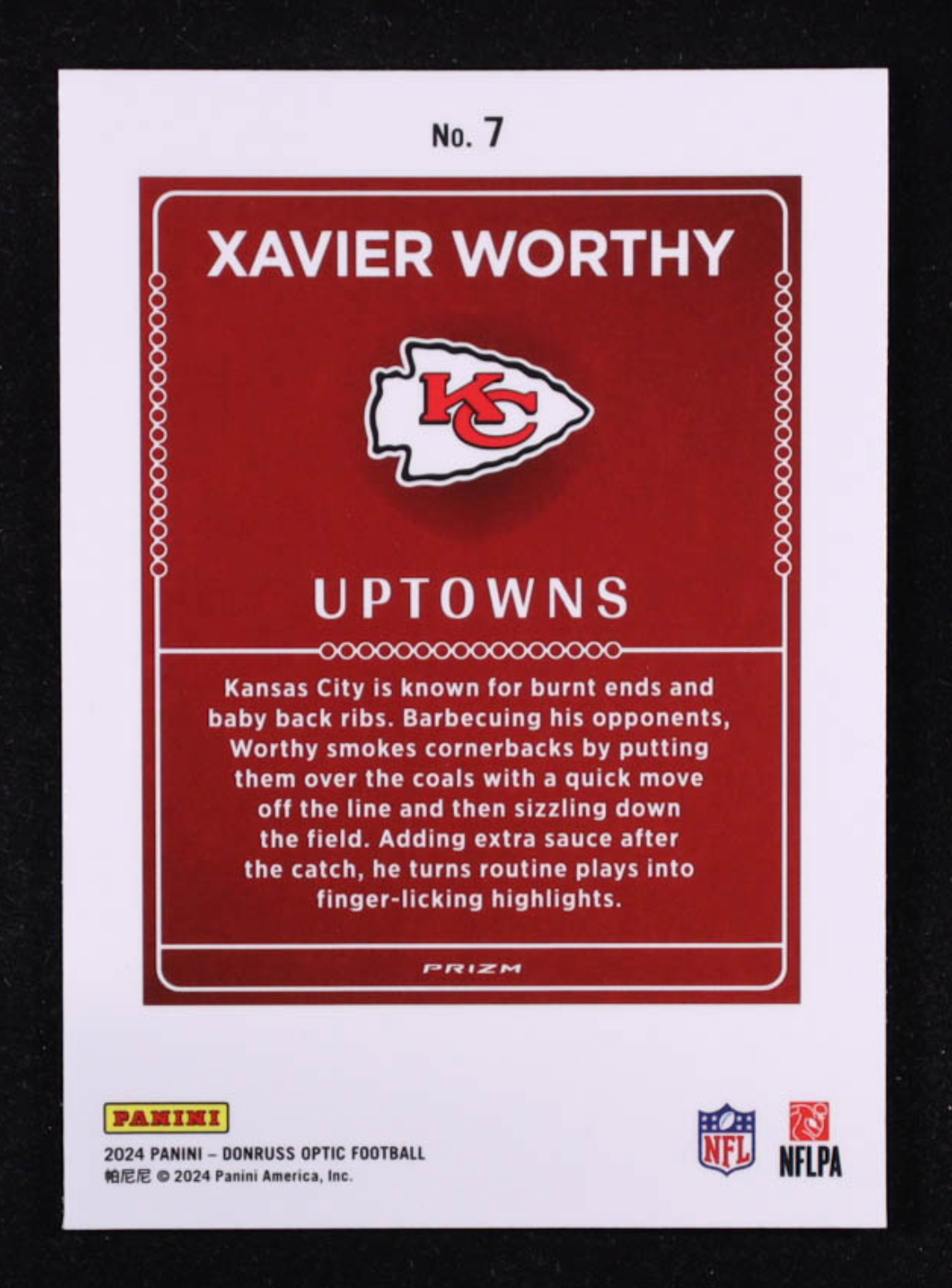 Xavier Worthy 2024 Donruss Optic Uptowns #7 RC authentic-signatures