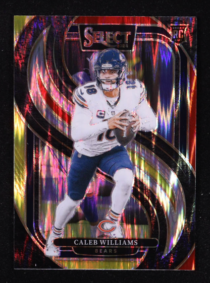 Caleb Williams 2024 Select Prizm Red and Yellow Shock #114 RC authentic-signatures