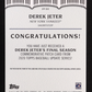 Derek Jeter 2020 Topps Update Jeter's Final Season Commemorative Patches #JFPDJ3 authentic-signatures