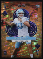 Drake Maye 2023 Wild Card 5 Card Draw Stacked Deck Ace of Clubs Gold Shock #DM RC #2/5 authentic-signatures