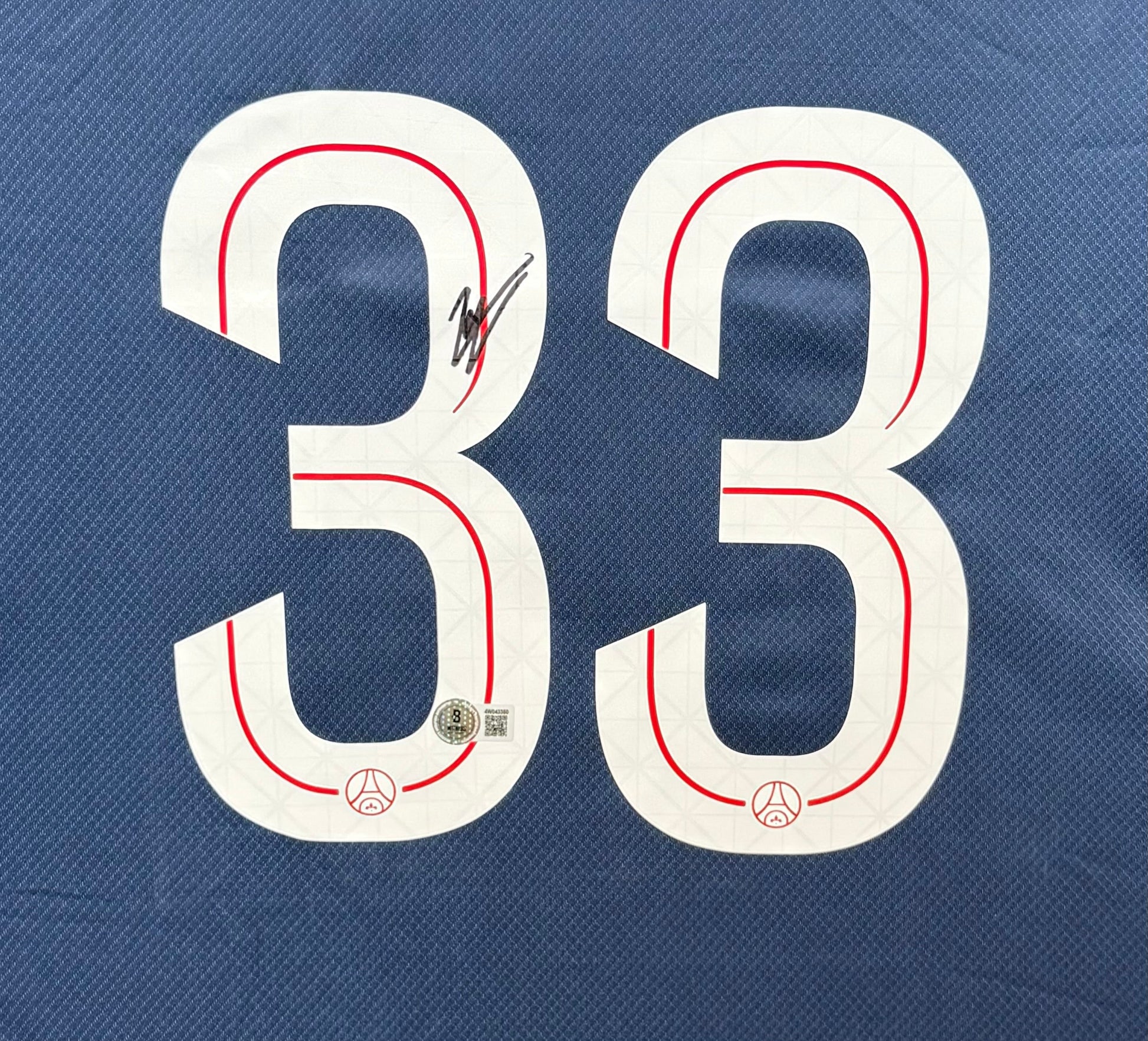 Maillot Domicile signe par Warren ZAIRE-EMERY Paris Saint Germain  2025-2026 Certifié par Beckett authentic-signatures
