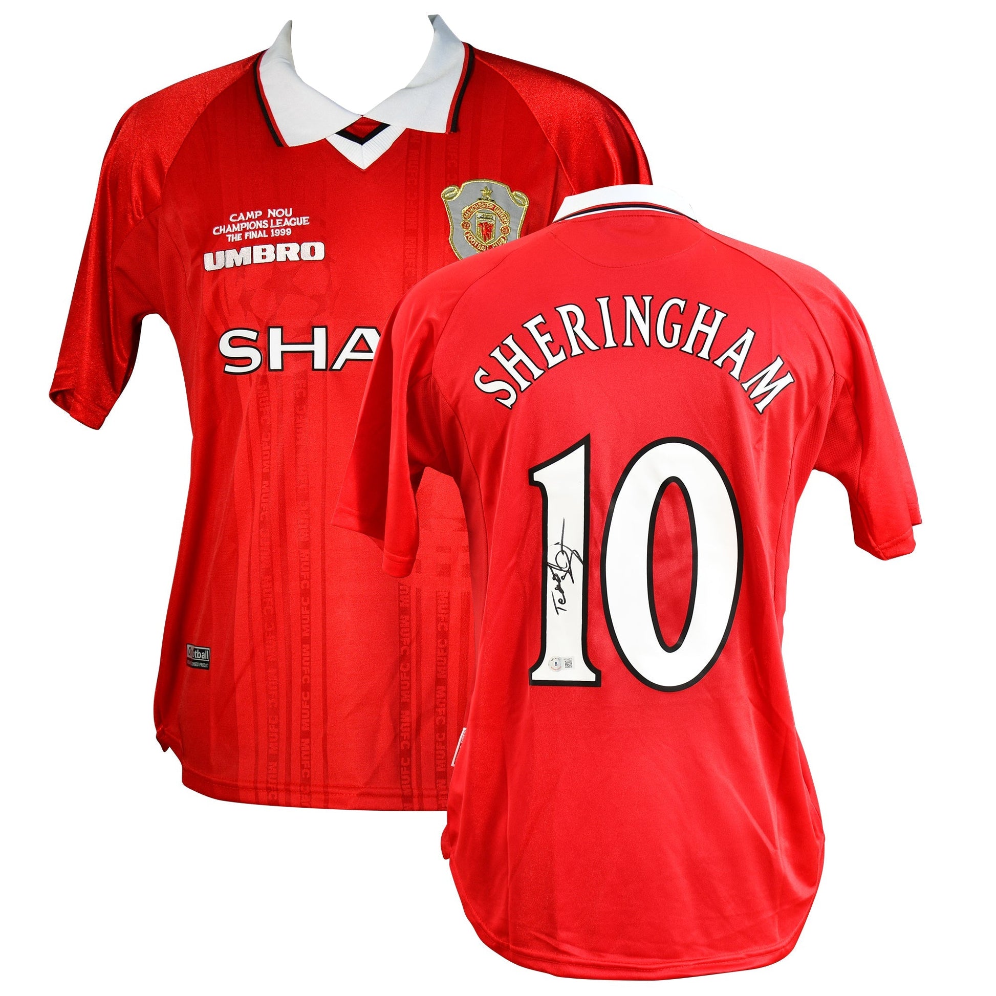 Teddy Sheringham Authentic Signed Jersey from 1999 Champions League Final Certified by Beckett authentic-signatures