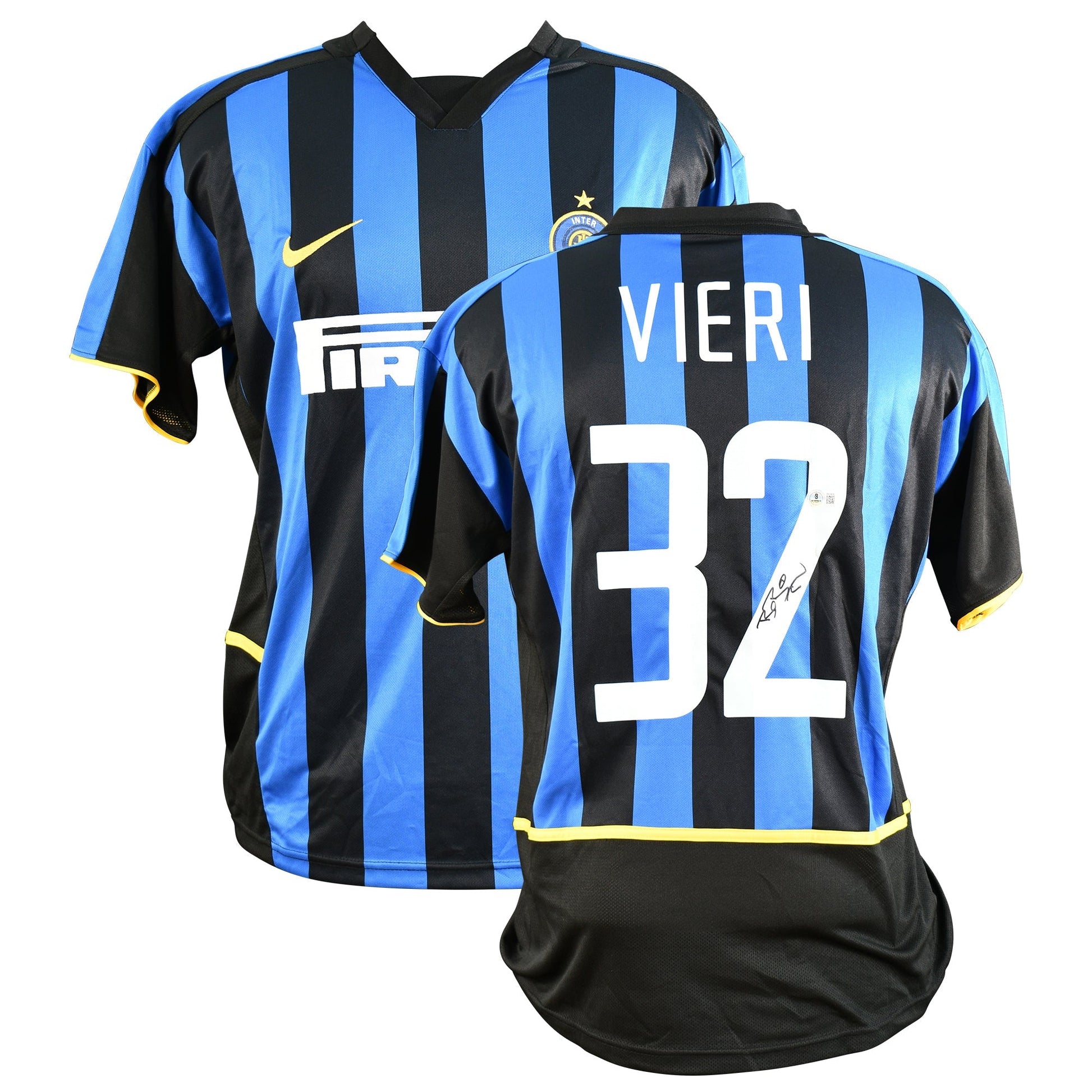 Christian Vieri Signed Inter Milan Authentic Jersey Certified by Beckett authentic-signatures
