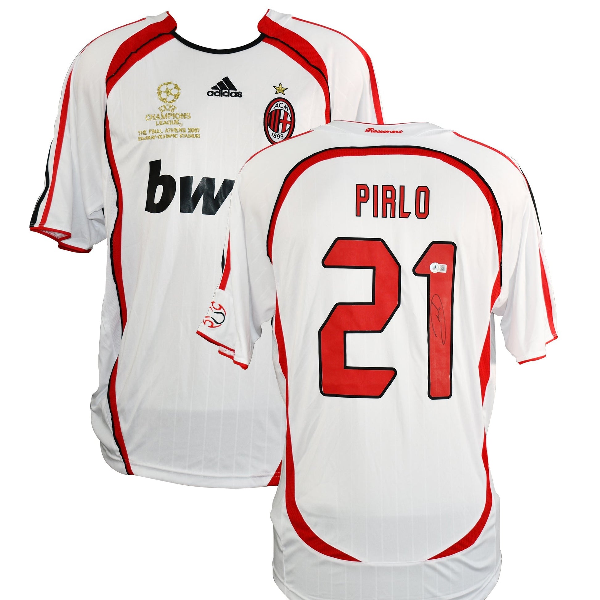 Andrea Pirlo Signed AC Milan Authentic Jersey Certified by Beckett from the 2007 Champions league Final authentic-signatures