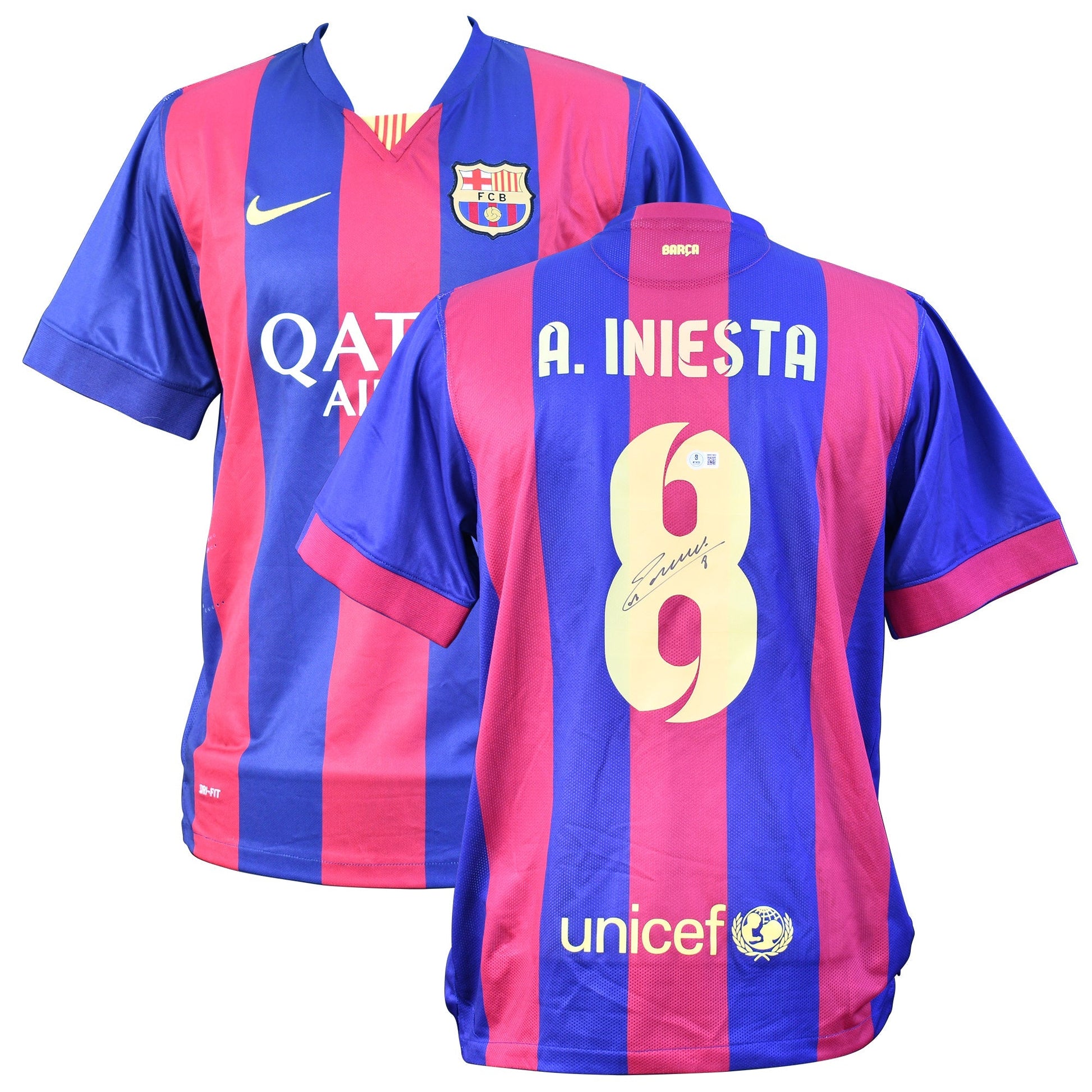 Andrés Iniesta Signed FC Barcelona Authentic Jersey Certified by Beckett authentic-signatures