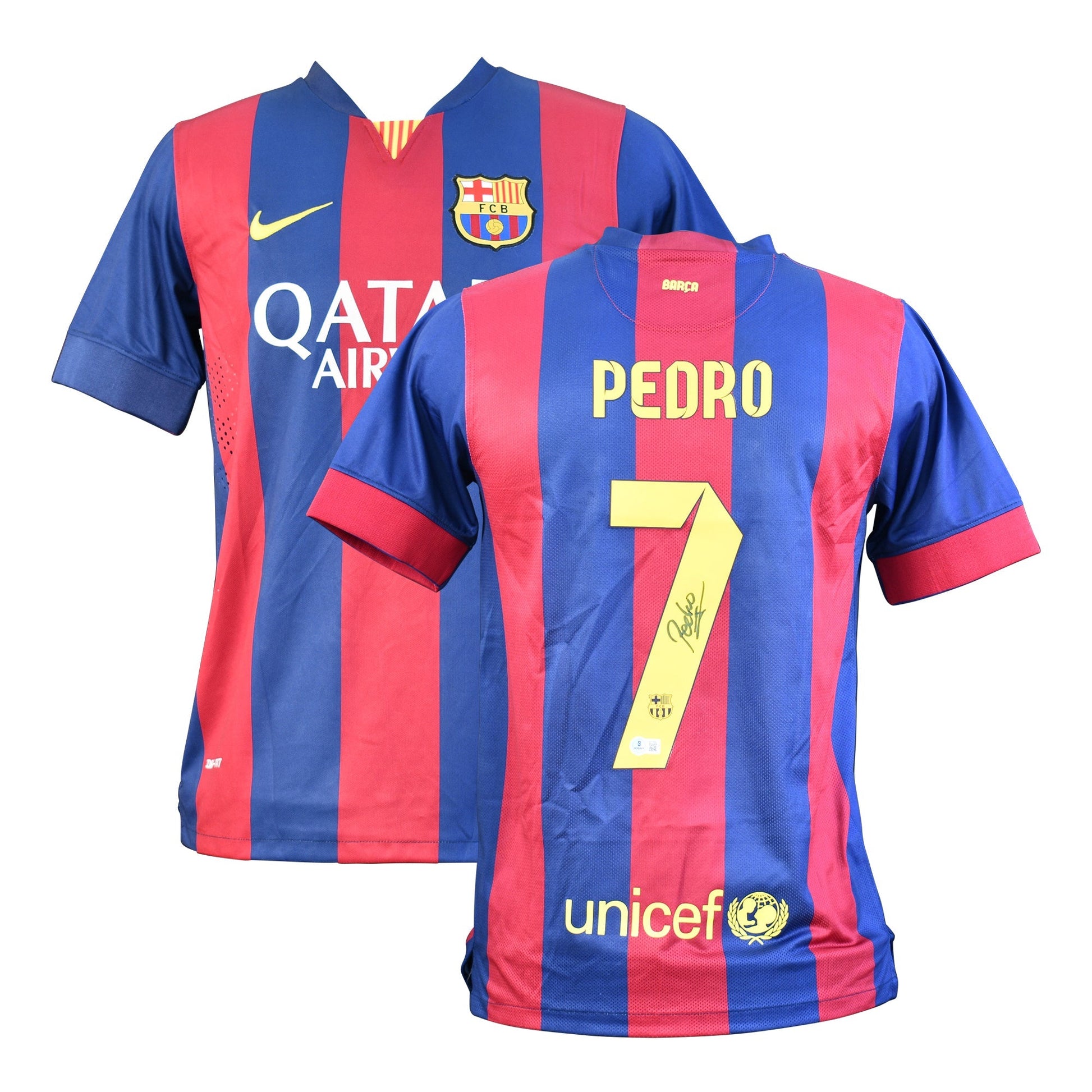Pedro Signed FC Barcelona Authentic Jersey Certified by Beckett authentic-signatures