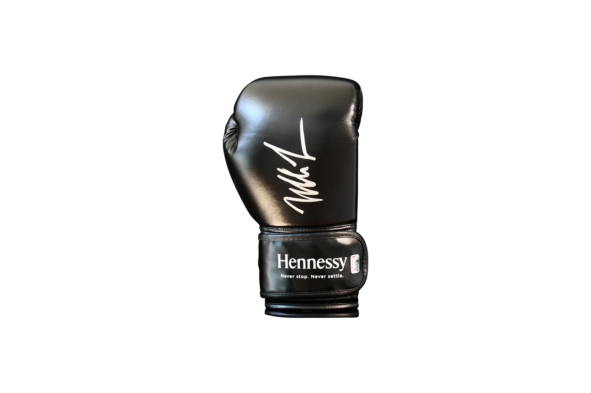 Mike Tyson Signed Hennessy Boxing Glove With Display & Career HighlightPlaque certified by MIKE TYSON HOLOGRAM authentic-signatures