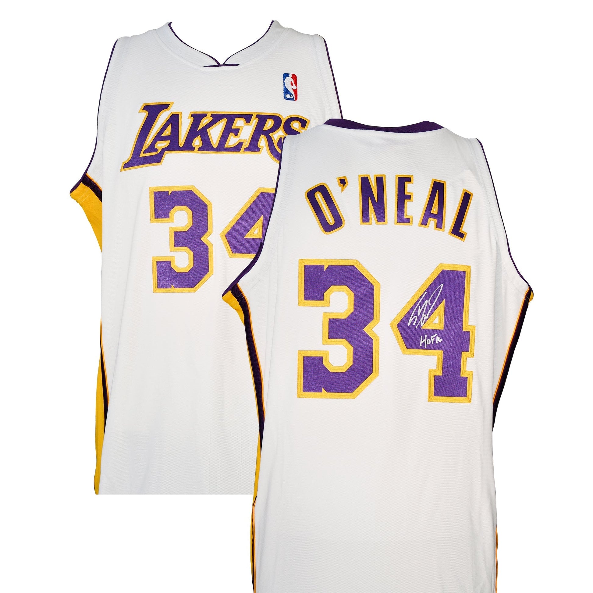 Shaquille O'Neal Signed Mitchell & Ness Lakers Jersey Inscribed "HOF 16" authentic-signatures