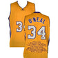 Shaquille O'Neal Signed Career Highlight Stat Jersey - Lakers authentic-signatures