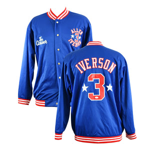Veste d'Echauffement Authentique Domicile Philapelphia 76ers signe par Allen Iverson certifie par JSA authentic-signatures