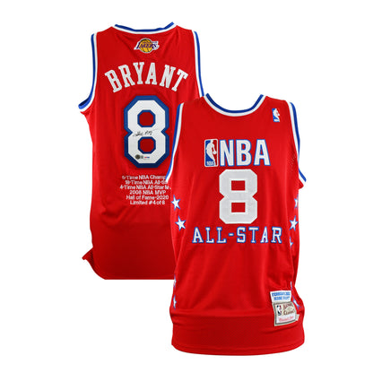 PIECE EXCEPTIONNELLE Maillot Edition Limitée 4/8 Authentique Mitchell and Ness All Star Game 2003  signé par Kobe Bryant certifié par Beckett et PSA authentic-signatures