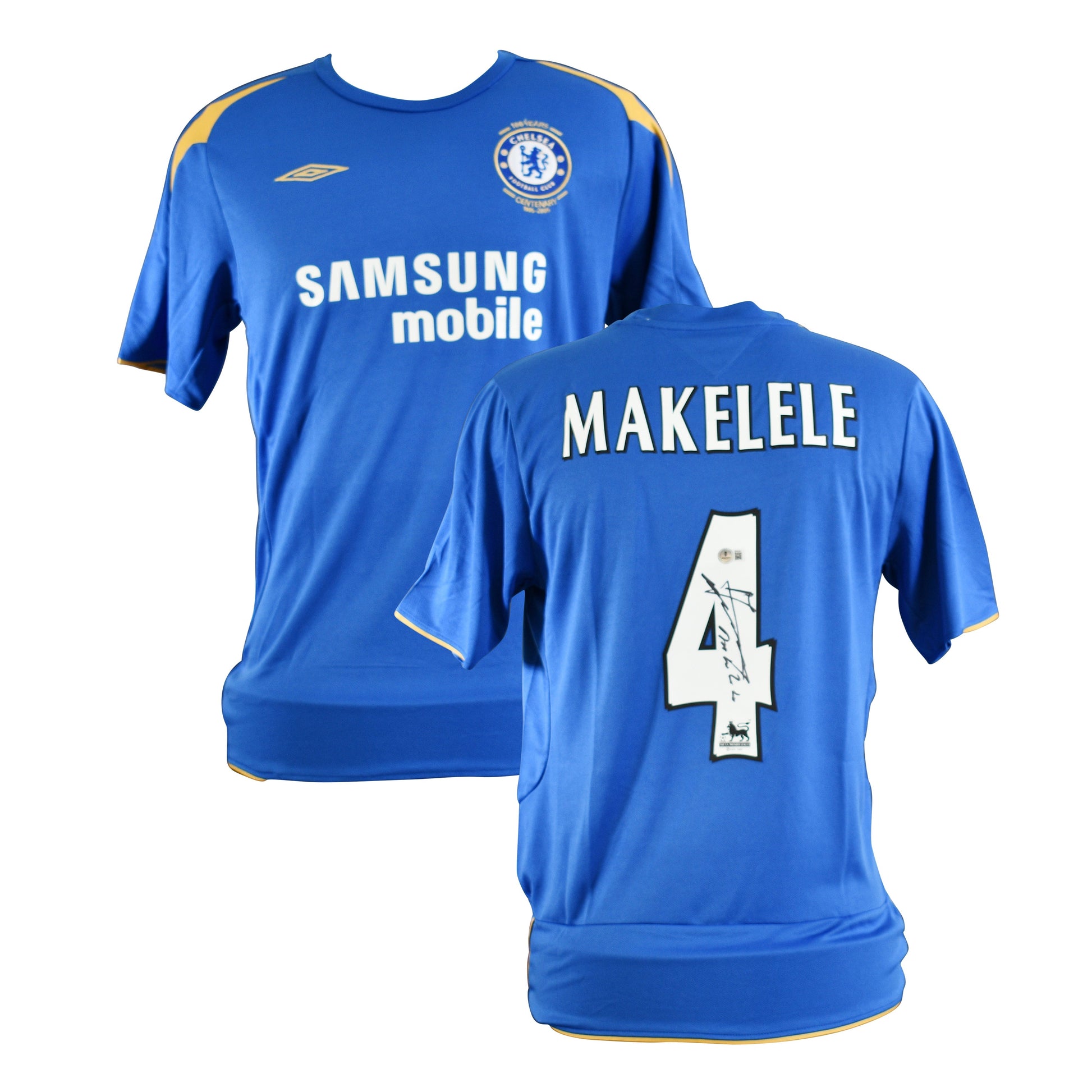 Claude Makélélé Signed Chelsea Jersey Certified by Beckett authentic-signatures