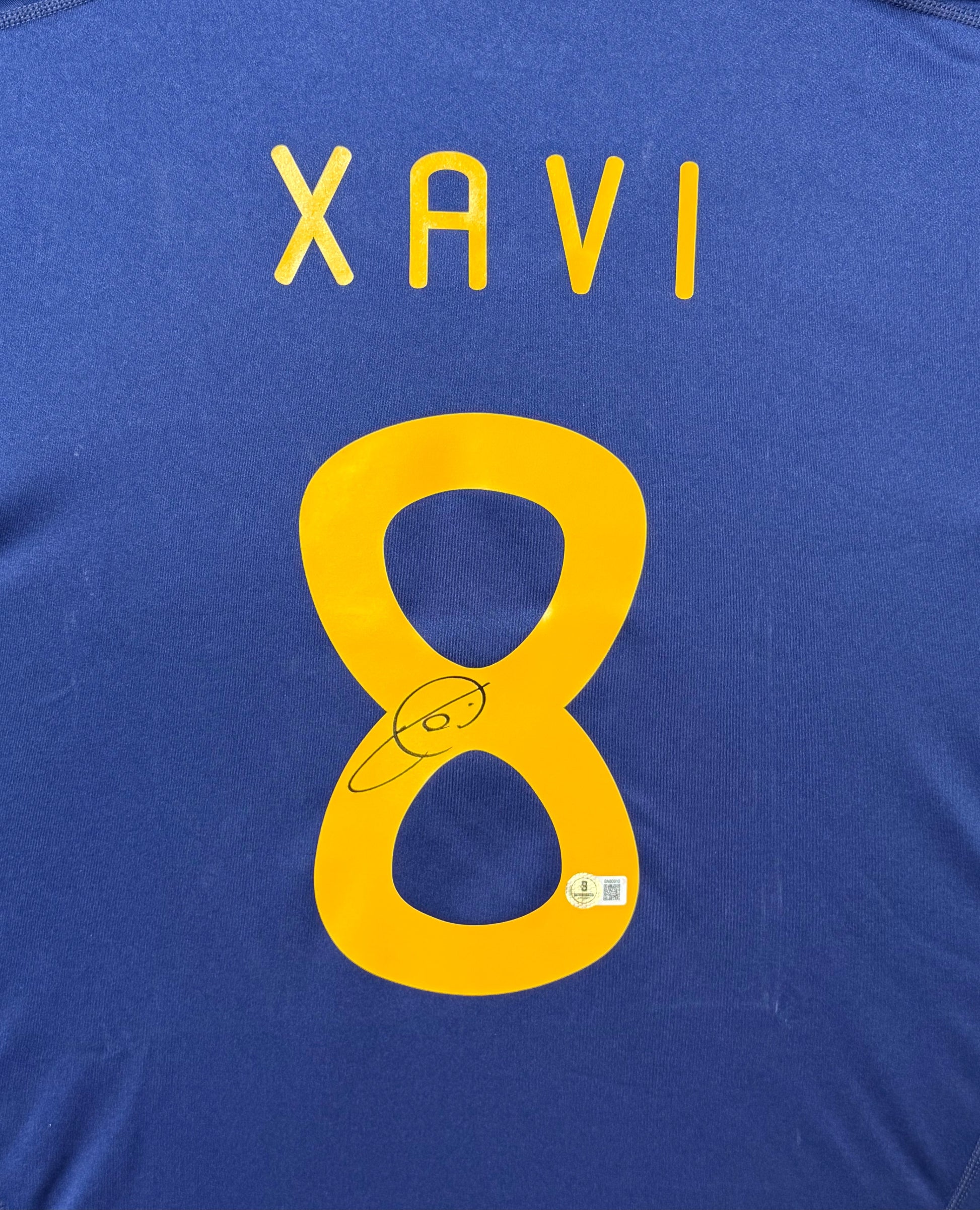 Maillot Autentique Finale Coupe du Monde 2010 signé par Xavi Hernandez et certifié par Beckett authentic-signatures