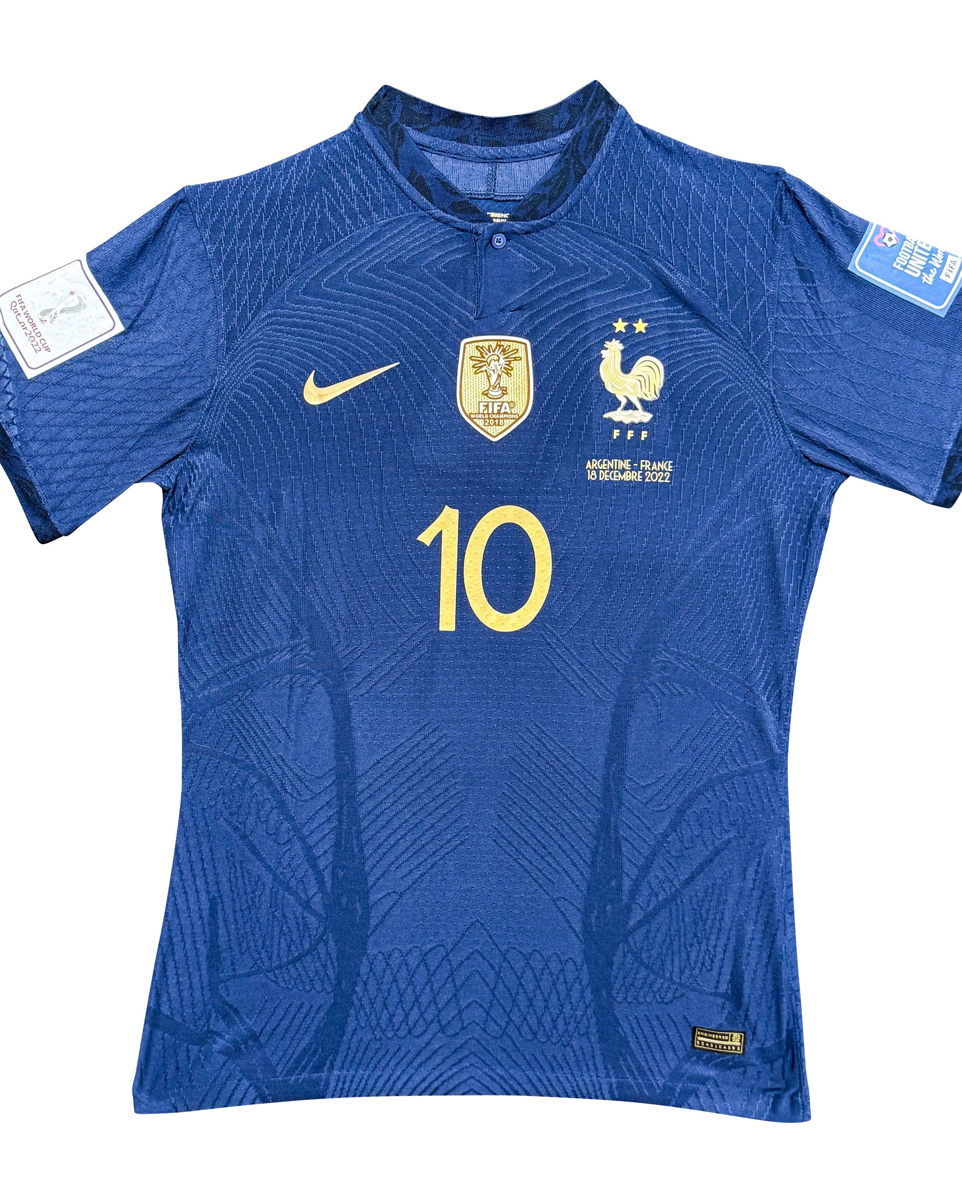 Maillot Domicile Equipe de France Finale Coupe du Monde 2022  signe par Killian Mbappe Certifie par PSA authentic-signatures
