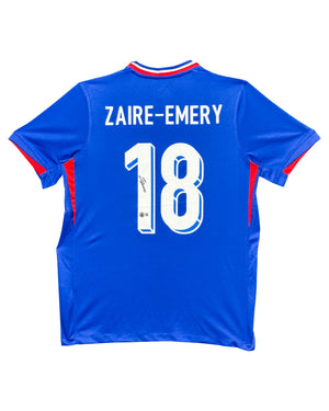 Maillot Domicile Equipe de France signe par Warren Zaire Emery et  Certifie par Beckett authentic-signatures