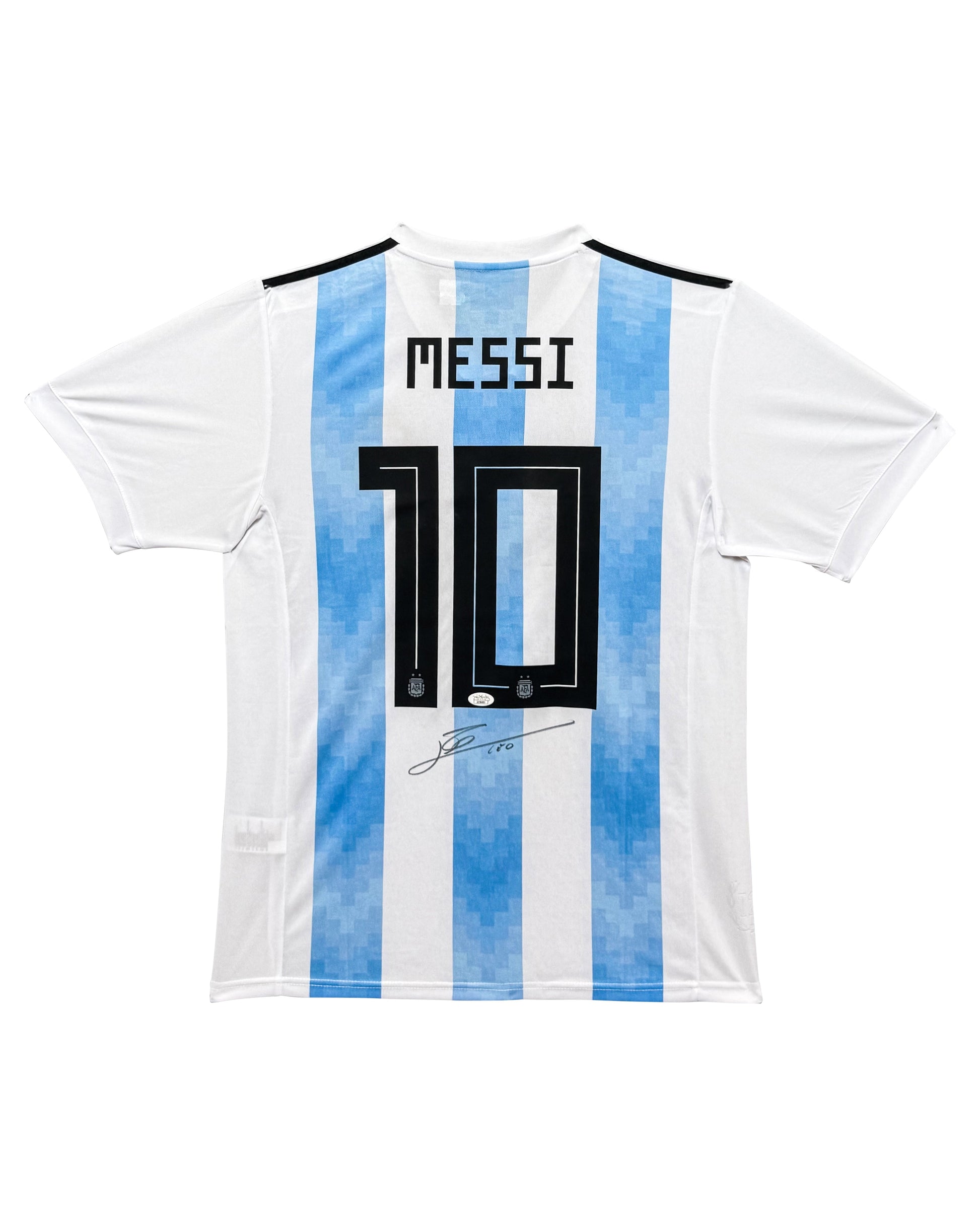 Maillot Domicile Equipe d'Argentine Edition Coupe du Monde 2022 signe par Lionel Messi et Certifie par Beckett authentic-signatures