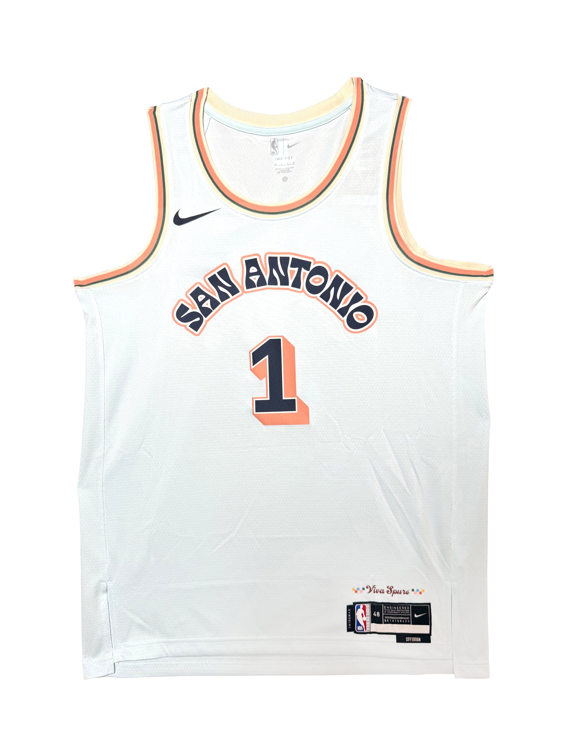 Maillot Authentique San Antonio Spurs signé par Victor Wembanyama et certifié par Fanatics authentic-signatures