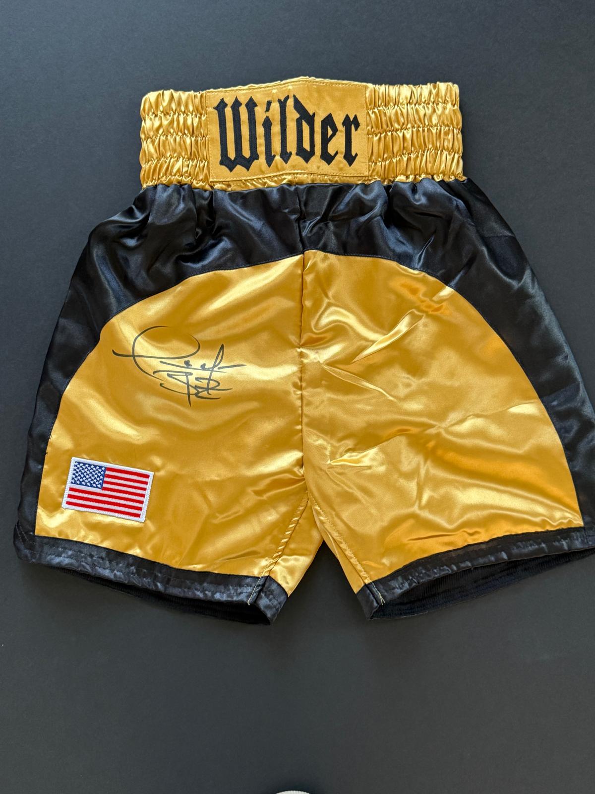Authentique Short de Boxe signé par Deontay Wilder et certifié par Beckett authentic-signatures