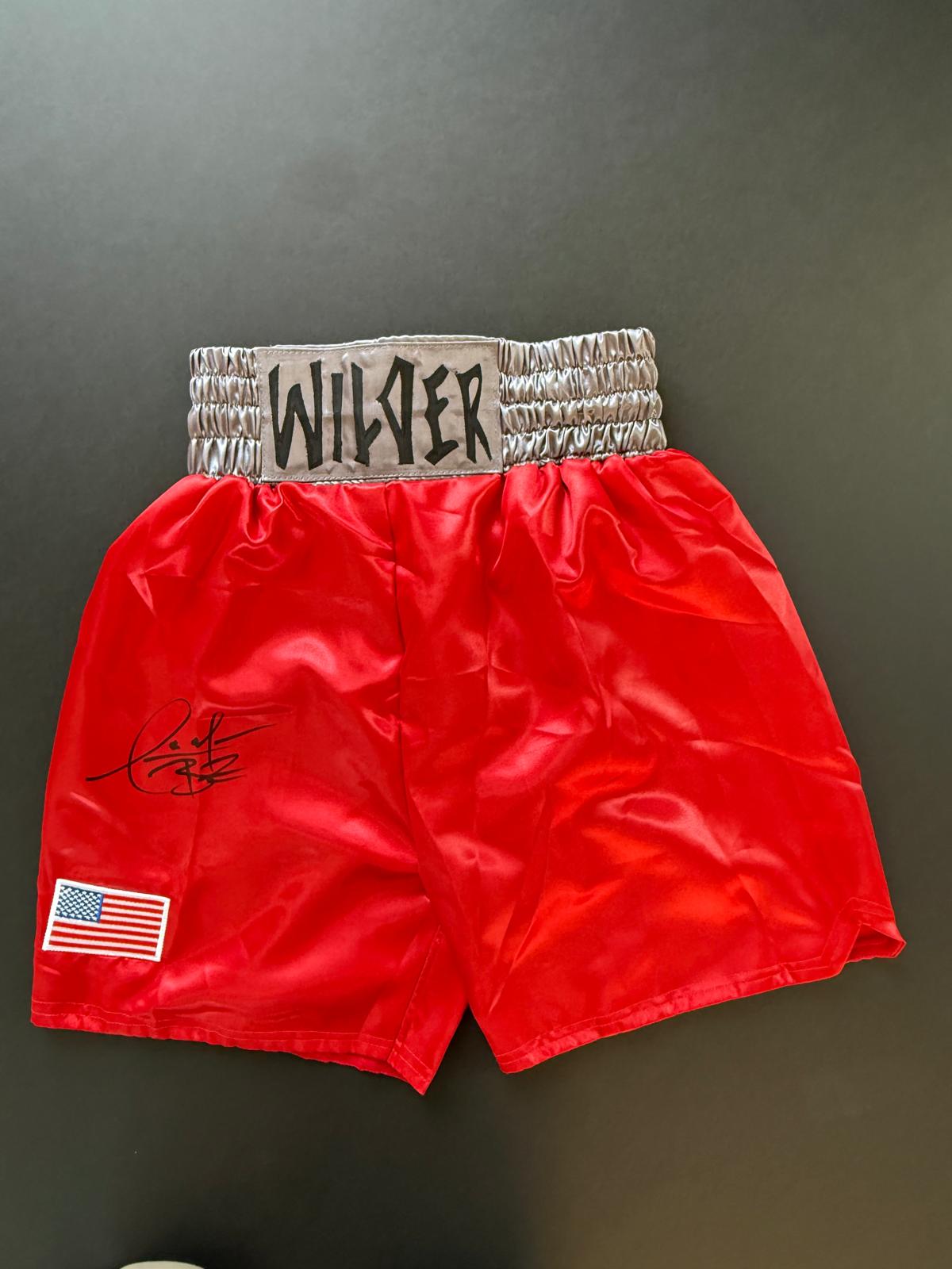 Authentique Short de Boxe signé par Deontay Wilder et certifié par Beckett authentic-signatures